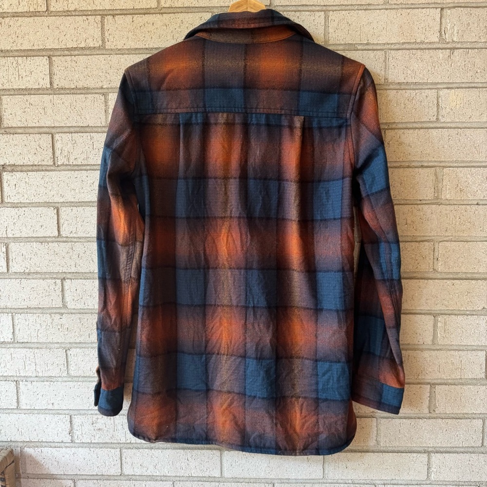 Pendleton Navy Orange Plaid Wool Button Down Boar… - image 4